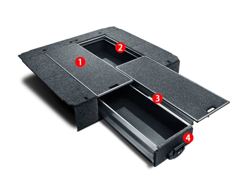 Vehicle Storage Drawers with Slides & Compartments