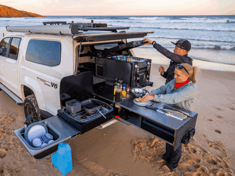 Slide-Out 4x4 Kitchen – Compact Camp Kitchen for Drawers, Canopies & Trailers